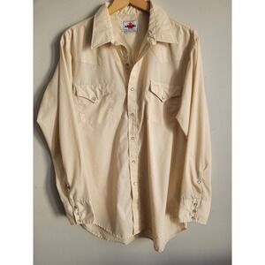 MWG Vintage Pearl Snap Western Button Up X-large To 2 XL